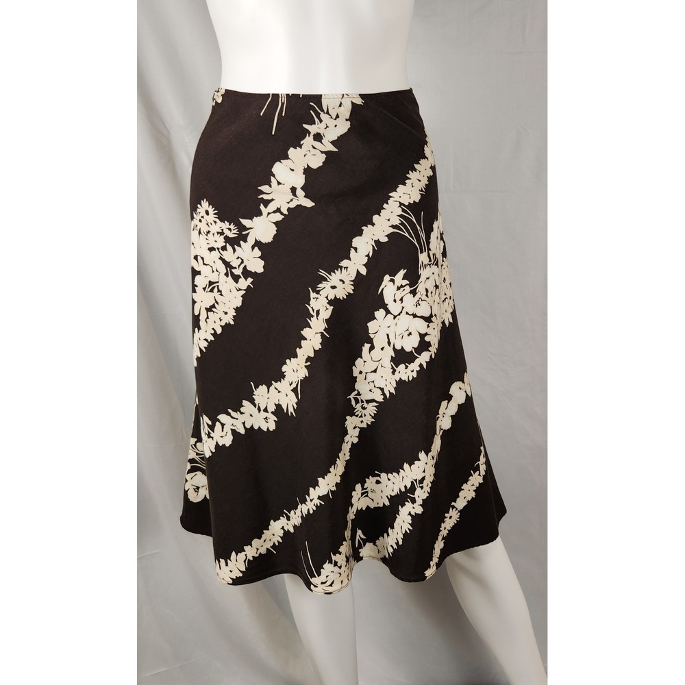 Ann Taylor LOFT Silk Blend Floral A‑Line Skirt Classic Heritage Style Size 12